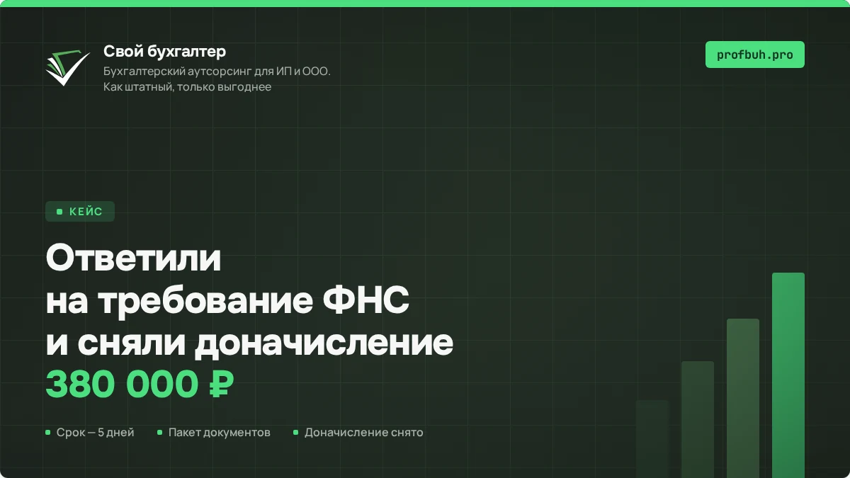 Ответили на&nbsp;требование ФНС и&nbsp;сняли доначисление 380&nbsp;000&nbsp;₽